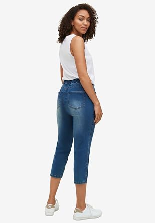 ellos Mid-Rise Stretch Denim Capri Jegging