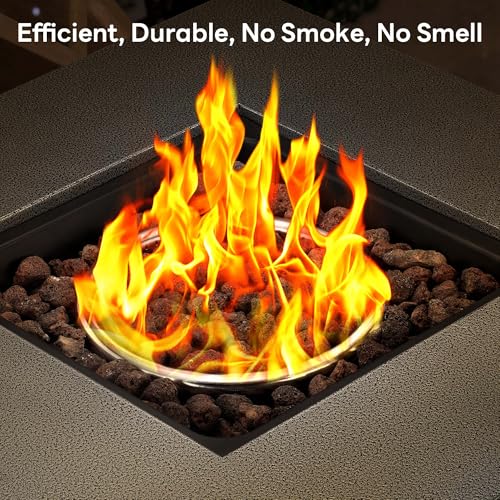 28 Inch Propane Fire Pit Table, 3-in-1 Multi-Use 50,000 BTU Square Gas Fire Pit with Lid & Lava Rock, Steel Tabletop, Adjustable Flame, for Patio, Backyard, Deck, Outdoor Gatherings - Image 8