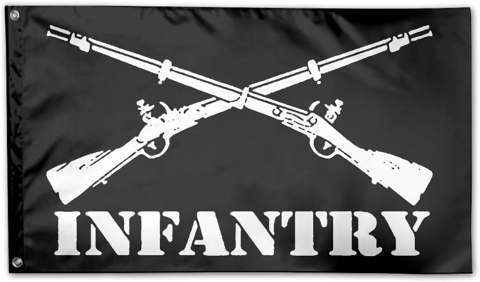 JUMEOW Army Infantry Branch Insignia Outdoor Flag 3' X 5' For Advertising/Banner/Outdoor/Indoor/Activities/Home/Anniversary/Party/Decor/Holiday/Seasonal, Etc.