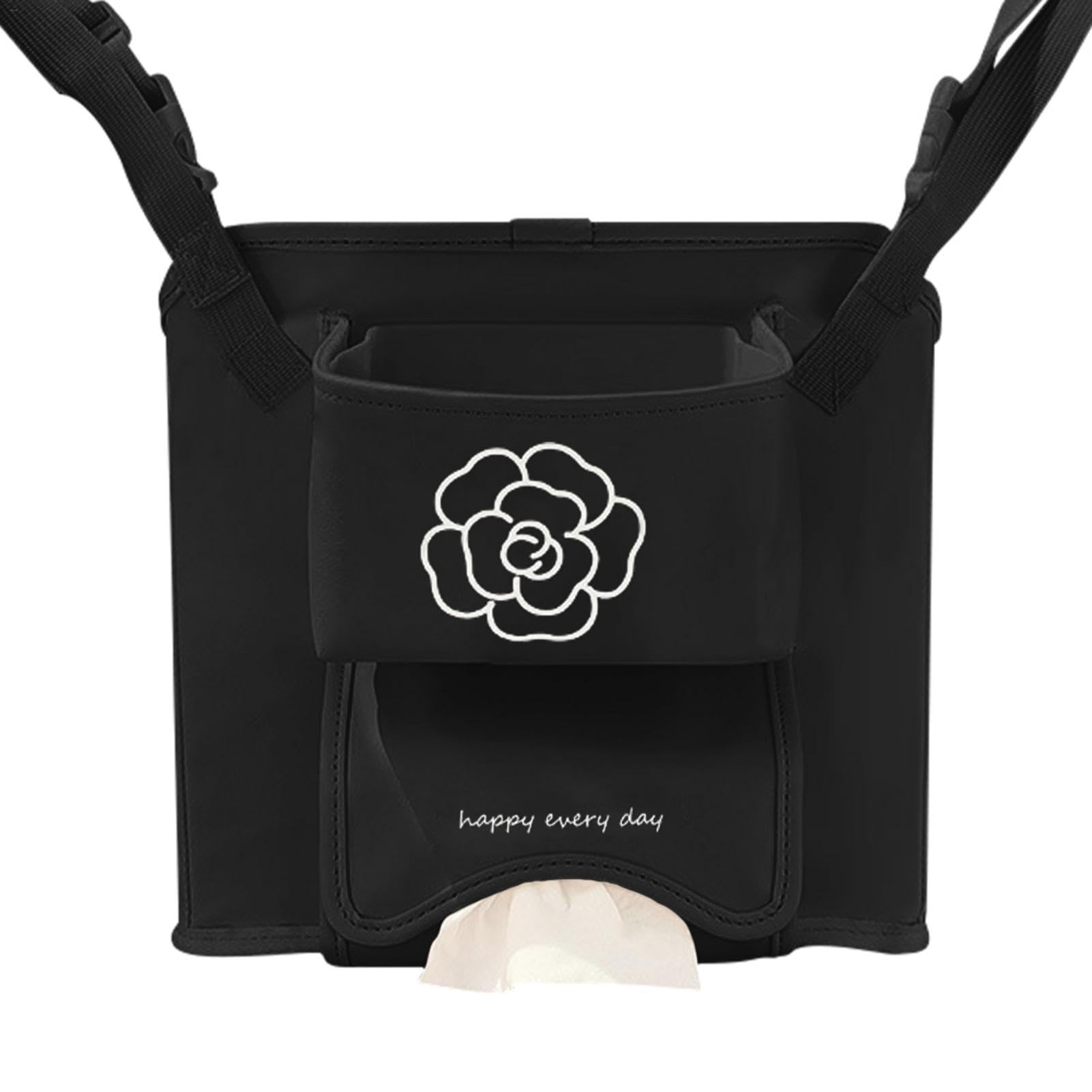 Poche de siège de voiture pour parapluie, sac à main et gobelet : roulez l'esprit léger