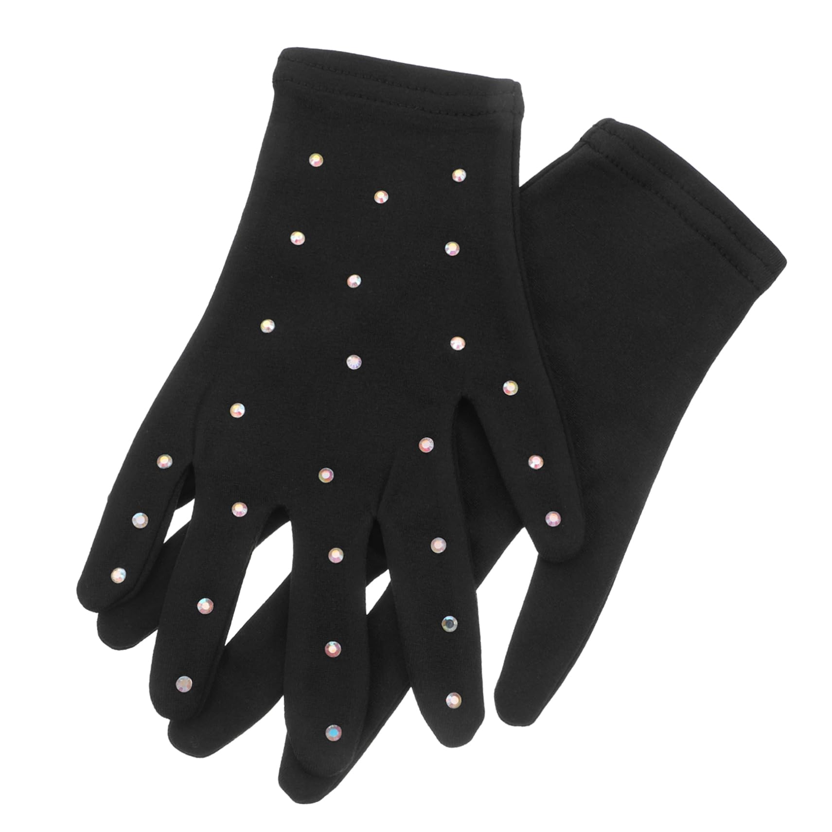 PartyKindom 5paare Glitzernde Eiskunstlaufhandschuhe Mit Strass Für Partys Und Bühnenaufführungen Atmungsaktive Und Bequeme Skating-Handschuhe Für Mädchen Und Frauen Schwarz