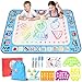 Price comparison product image Gamenote Aqua Water Doodle Mat 100*80CM Large Water Drawing Mat, Drawing Painting Mat with Water Doodle Pens Drawing Painting Stencils, Educational Gift Toy Toddlers, Blue