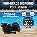 Doheny's Pool Pro Variable Speed Inground Swimming Pool Pump | 3.0 HP VS Pump, 230V, Self-Priming, Max Flow 131 GPM | 2 Inch Internally Threaded | Programmable Timer | Hard-wired