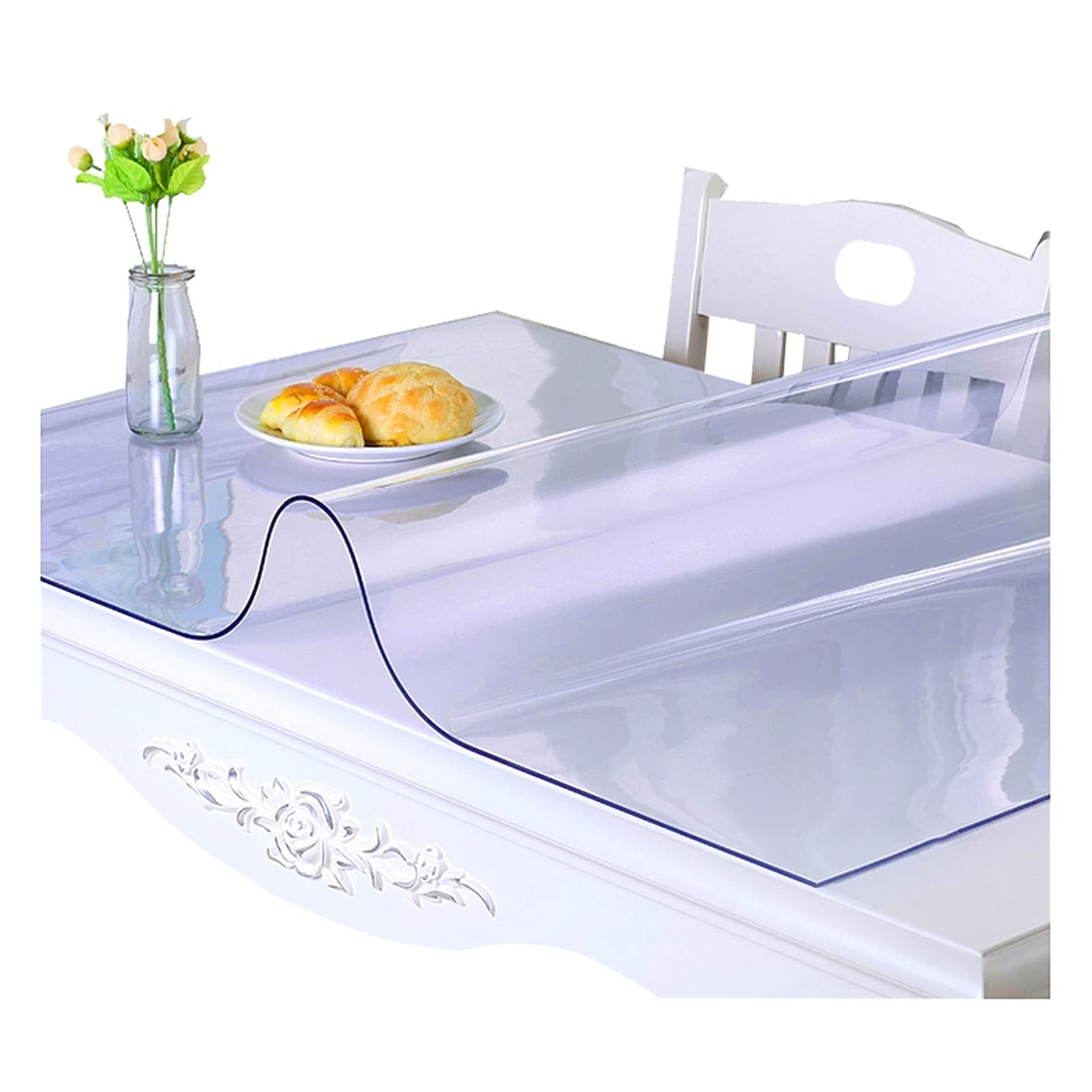 Nappe de protection transparente PVC 2mm 90x180cm pour table de restaurant