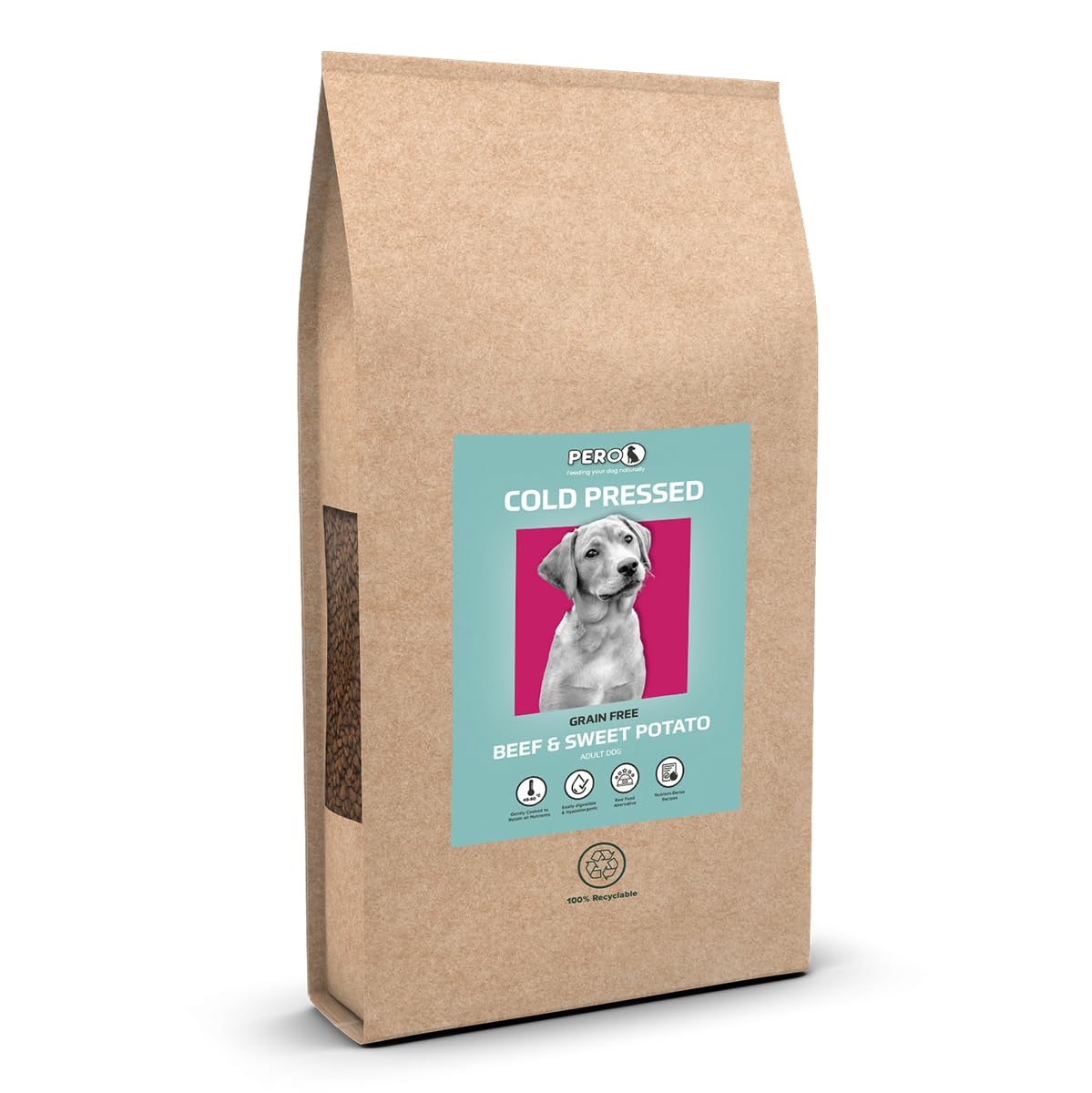 Pero Cold Pressed Dog Food – Beef & Sweet Potato (Grain Free) – 37% Beef, Hearty Grain Free Recipe with Joint Care (2kg)