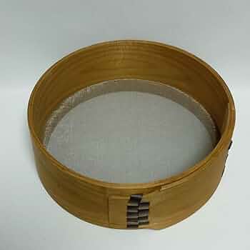 木枠網　古道具 Amazon.co.jp: 昭和レトロ木枠粉ふるい網天然木曲げわっぱ細かい