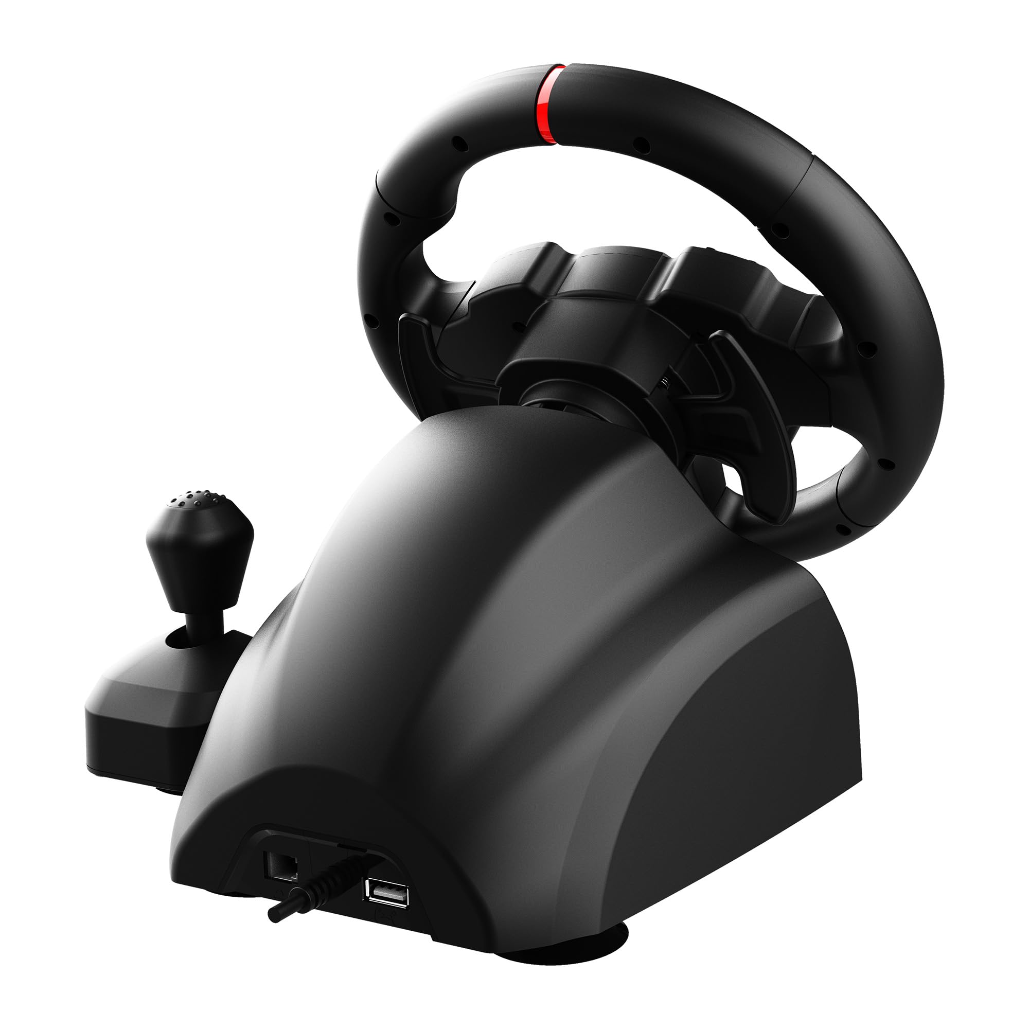 SUBSONIC - Volante Superdrive 220 RS-X - Volante da corsa LED con doppio joystick, cambio marcia, rotazione di 180°, pedali e leve del cambio. Per Switch 2/Switch, PS4, PC e Xbox - Nero