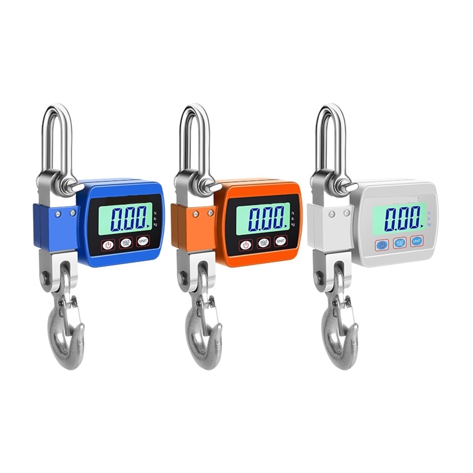 Portable Digital Crane Scale 500Kg/300Kg Digital Hanging Scale Portable Crane Scale Heavy Duty Crane Scale LCD Backlight Industrial Hook Scales Unit Change (300kg Orange 1)