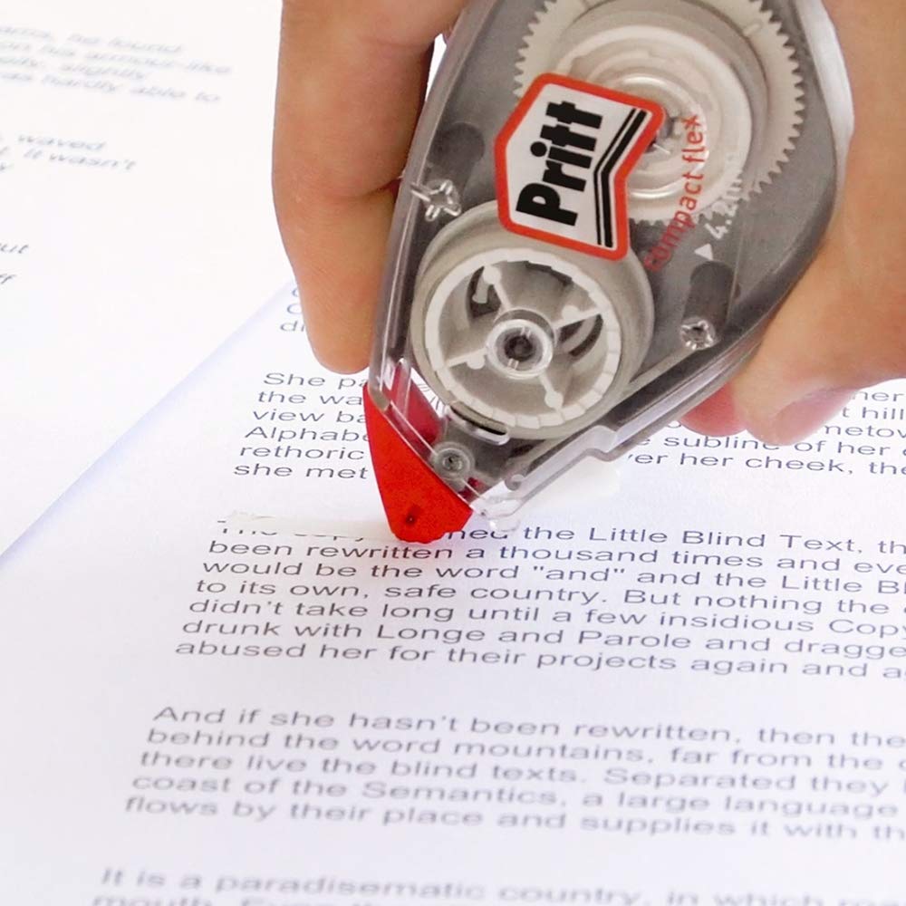 Pritt Flex Roller Bianchetto a Nastro Correttore Riscrivibile Confezione da 2 (4.2mmx10m)