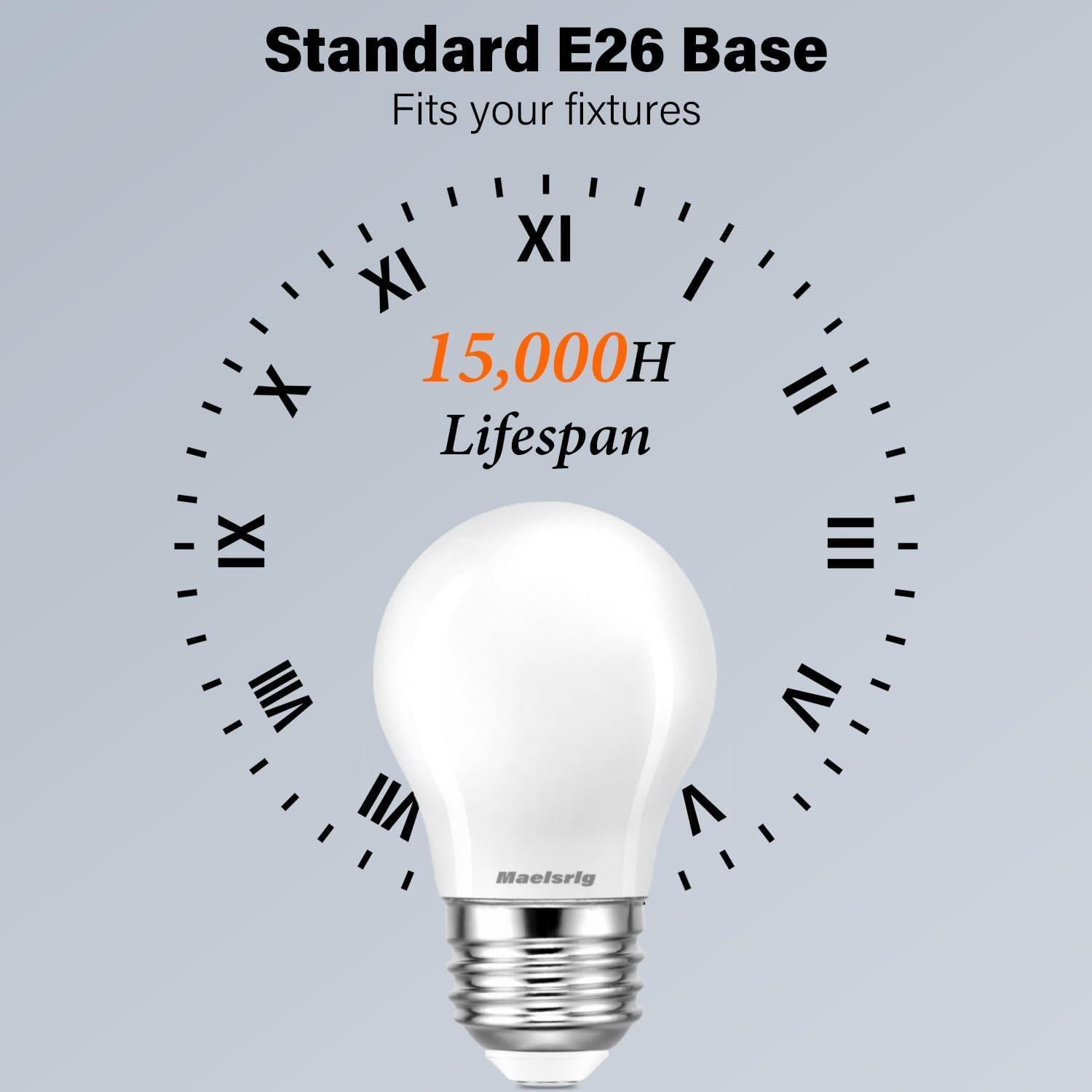 Maelsrlg 25 Watt Light Bulbs Soft White 2700K, Dimmable, 2W 200 Lumen LED Bulb, E26 Medium Base, 120V, A15 Frosted, Pack of 6