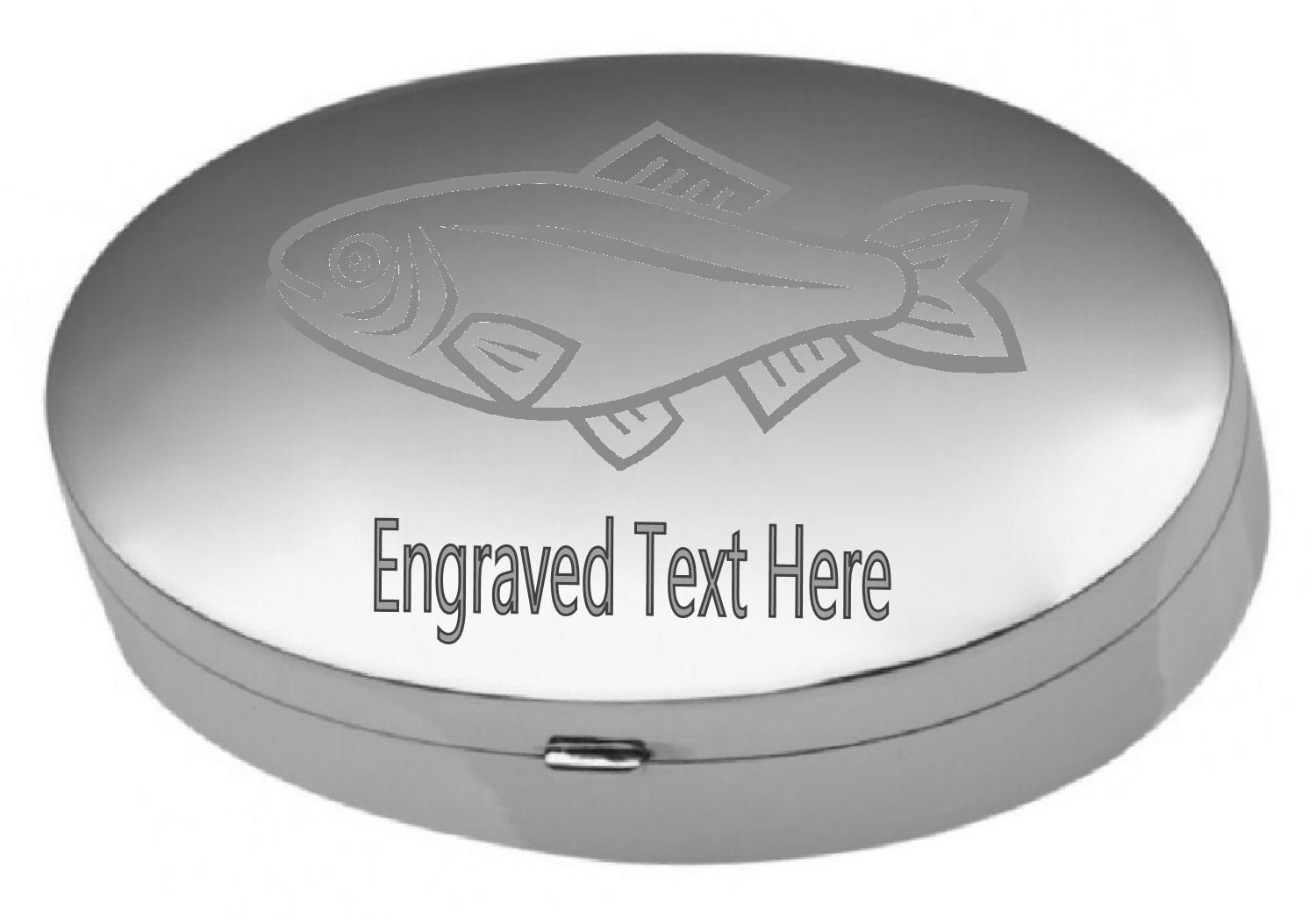 Pilulier en argent massif gravé bobine de pêche un objet d'art - 6