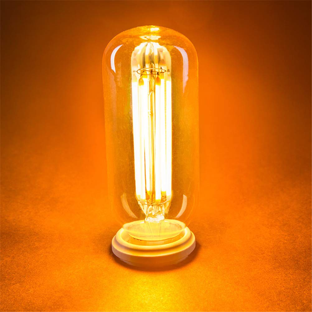 Lampadina a LED, Tinta oro 6W / T45 Forma tubolare Lampadina a LED vintage a filamento lungo Lampadina, Lampade a base 2200K / E27 super calde dimmerabili, Per lampadina dimmerabile domestica,6pcs