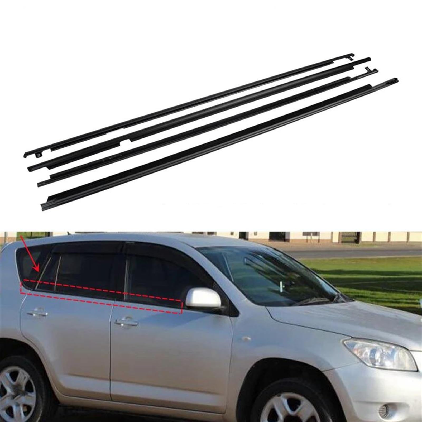 Joints Portes Fenêtres Toyota RAV4 2006-2008 75710-0R020 75720-0R020 - Lot 4 Pièces