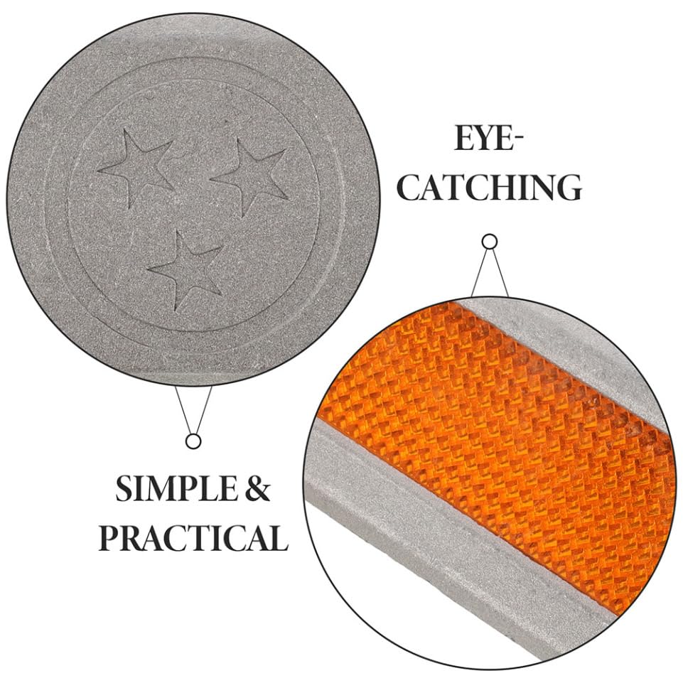 Ciieeo Tacchetti Riflettenti Stradali 4 Pezzi 3.66X3.66X2.17In Segnaletica Di Sicurezza Notturna Per Delimitazione Strade E Prevenzione Incidenti Esterna Resistente
