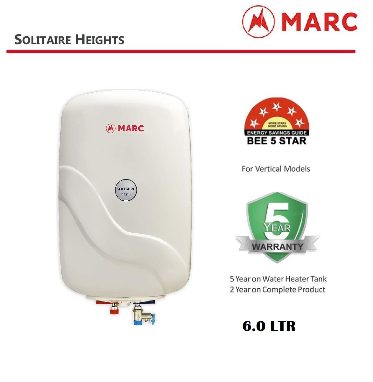 Buy Marc Solitaire 6 L Storage Water Heater Online at Low Prices in India -  Amazon.in