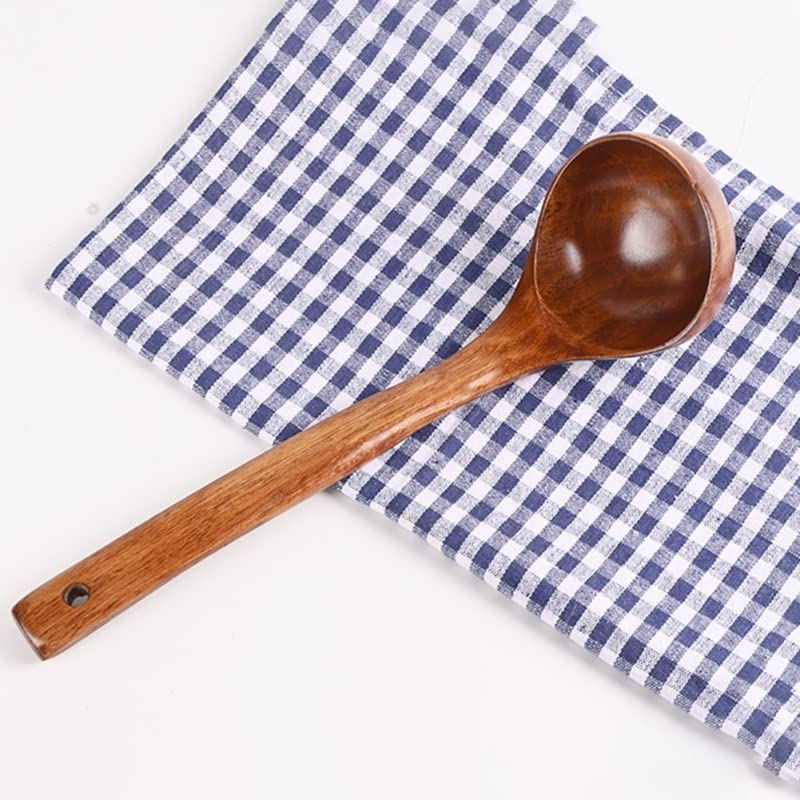 HARAY Cucchiai da minestra Manico Lungo Cucchiai Cucchiai Catering Cooking Miscelazione Sollevamento Cucchiai da Cucina Utensili Forniture da Cucina Cucchiaio da tavola (Size : 6)