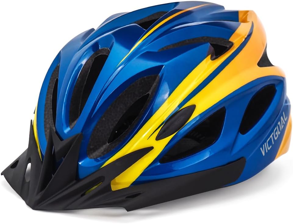 Victgoal Adults Bike Helmet for Men Women Detachable Magnetic Goggle Visor Bicycle Helmet with LED Rear Light Cycling Road Mountain Cycle Helmet