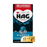 Hag - Capsule Caffè Decaffeinato Espresso Classico - 150 capsule in alluminio