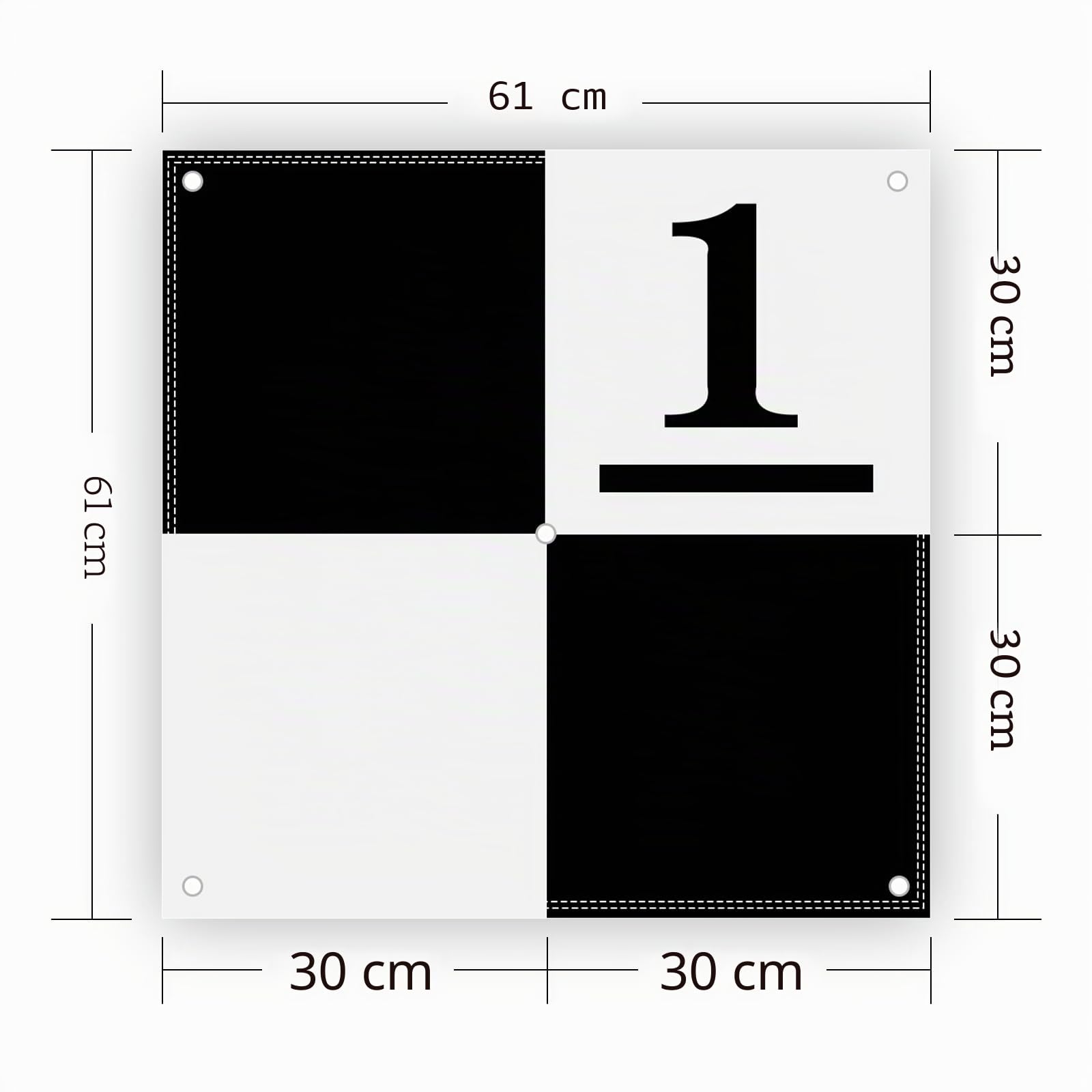 Bodenkontrollpunkte für GCP-Drohne, Mittelöse, nummeriert 0–9, 61 x 61 cm, schwarz/weiß, Antennenmarker, Ziel, UAV für Pix4D-kompatible Kartierung und Vermessung, 10 Stück
