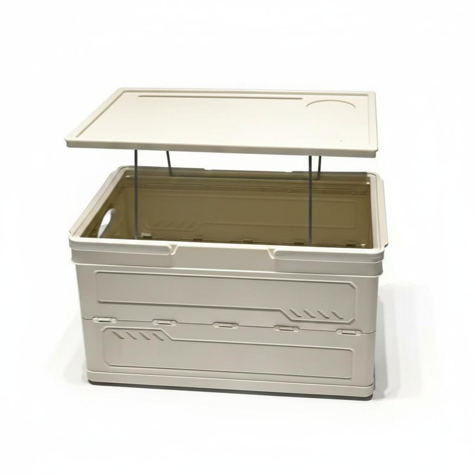 Multi-Functional Car Trunk Organizer Portable Camping Storage Container Space Saving Foldable Storage Box Large Capacity for Campers, Outdoor, Picnic, White-image-23