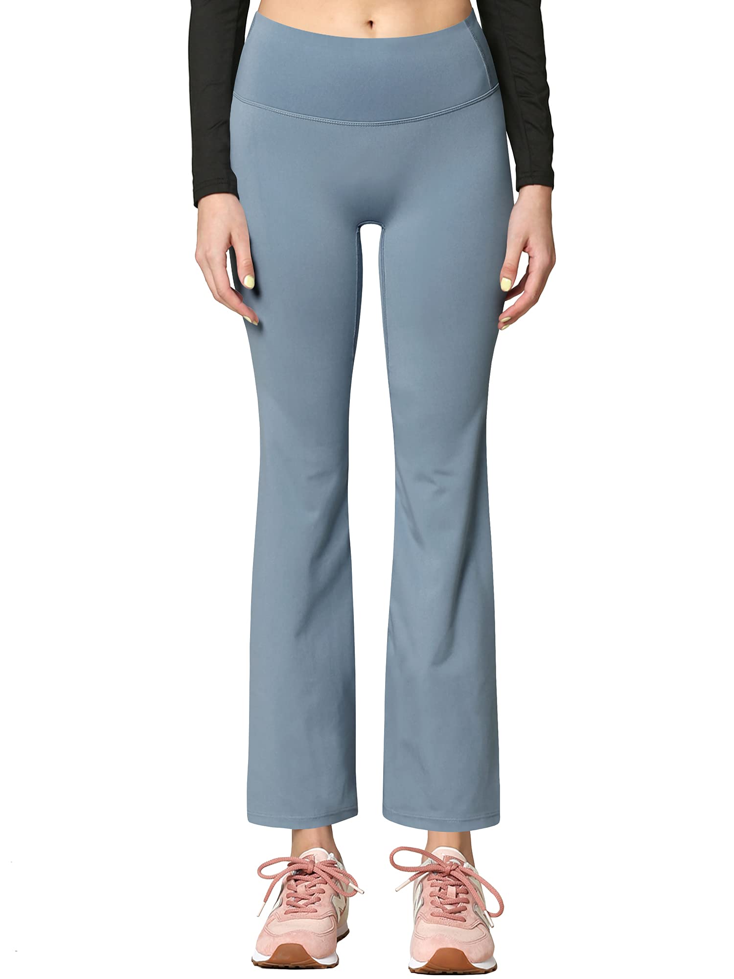 Active Queens Peached Seamless Front & Side Leggings with Inner Pocket Ankle Boot Cut Yoga Pants