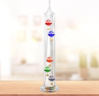 JJ Care Galileo Thermometer 14 inches, Galileo Weather Station, Galileo Thermometer for Indoor and Outdoor Home Décor, Galileo Glass Thermometer