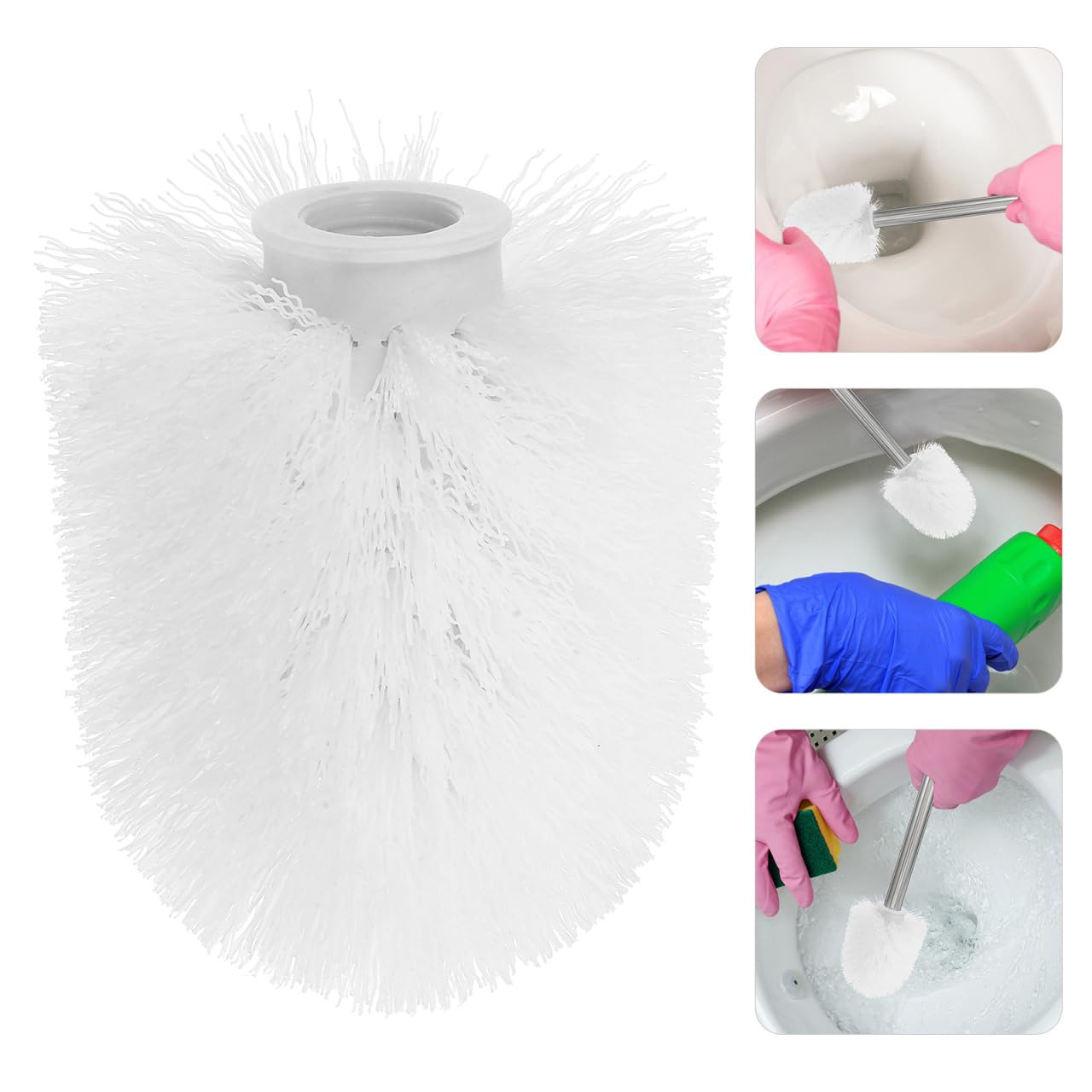 3st Wc-ersatzbürstenkopf Ersatzköpfe Für Toilettenbürste Wc-reinigungskopf Kopf Der Toilettenschüssel Toilettenreinigungsbürsten Wc-bürsten-nachfüllkopf Plastik Weiß Glas