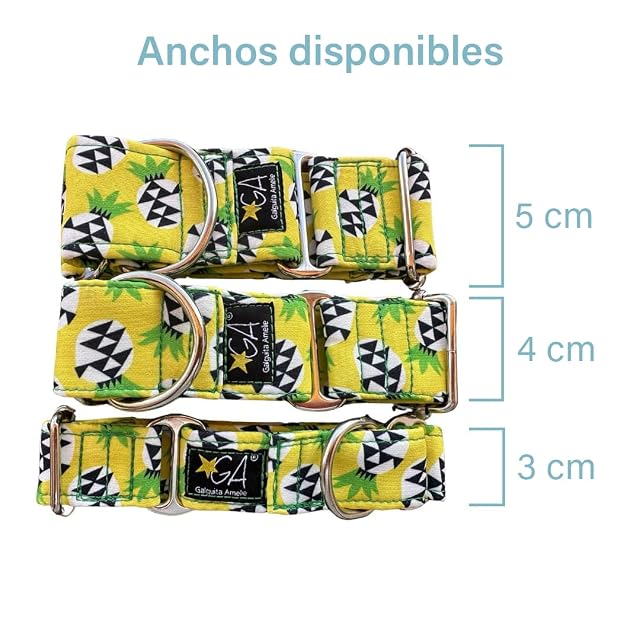 Foto 3 de 8 de Galguita Amelie Collar para Perro Martingale Piñas. (4L)