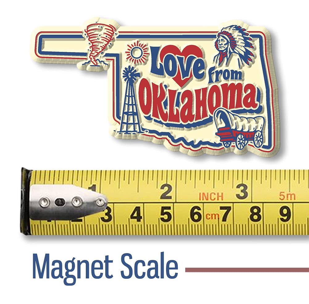 Love From Oklahoma Vintage Magnet - 3.4x1.9 Inch 3D Rubber Souvenir Made In USA By Classic Magnets