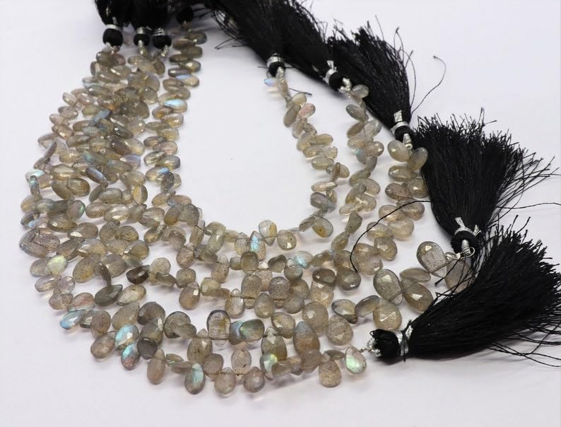 Perles en labradorite fine de 4x6mm pour façonner un cadeau fait main unique