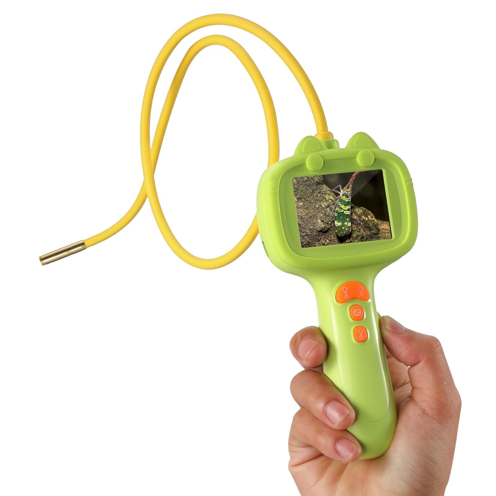 SHINEOFI Kids Endoscope Camera with LCD Screen, 2MP Science Educational STEM Toy, Handheld Borescope Snake Camera for Bug Hunting & Nature Exploration, Portable Digital Discovery Tool