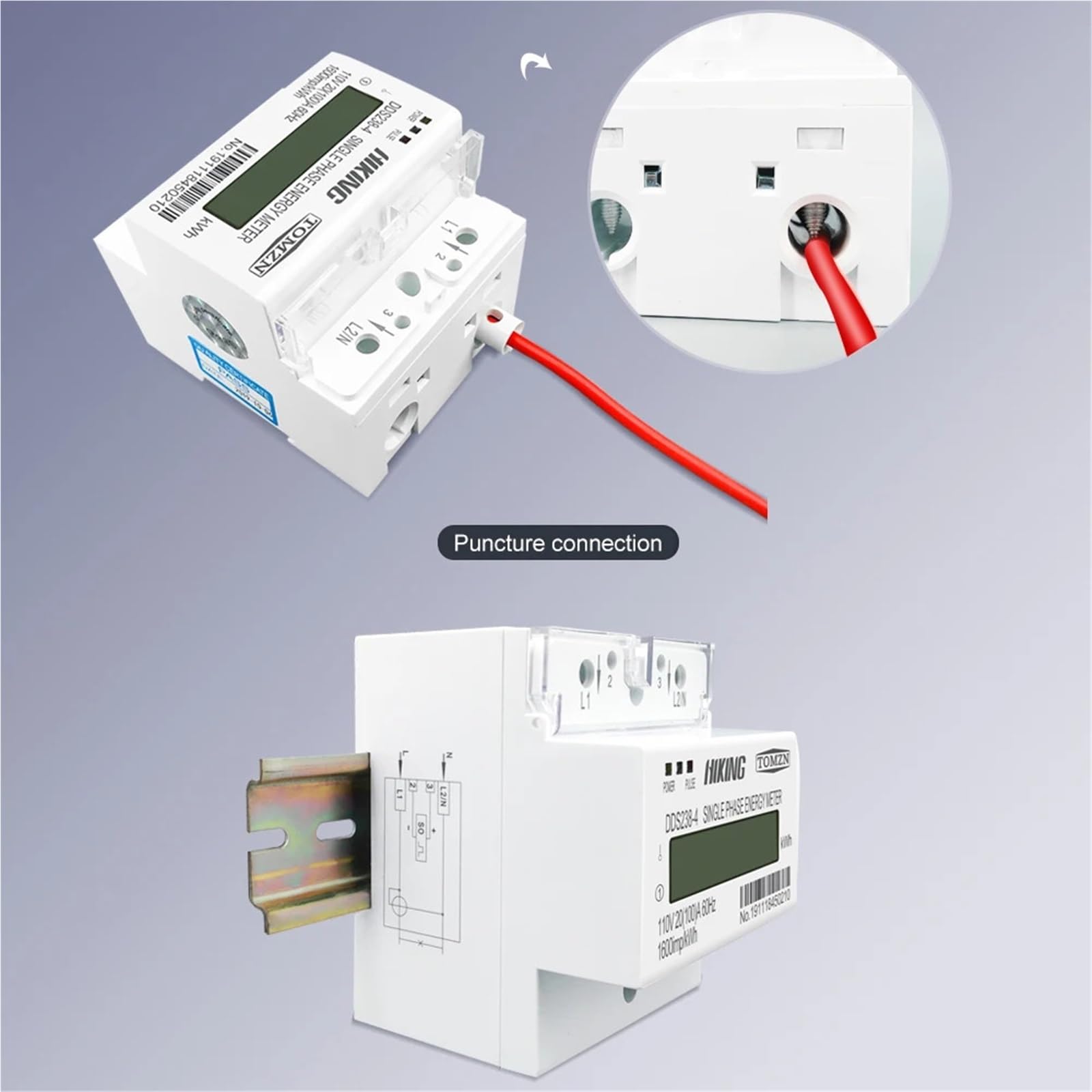 20 (100) A 110 V 60 Hz DDS238-4 jednofazowy licznik energii na szynie DIN LCD