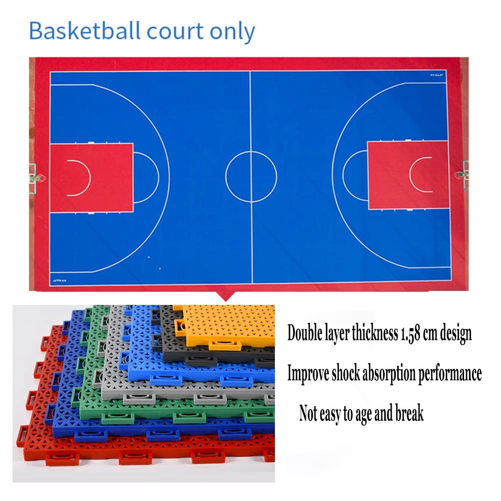CXKJP Loseta Baldosas De Suelo Entrelazadas Modulares Cancha Baloncesto Exterior Alfombrilla Deportiva Plástico Resistente Intemperie