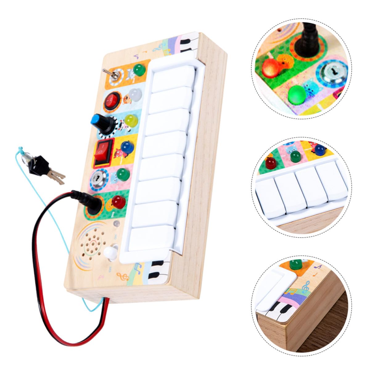 Juguete Musical de Madera Led, 1 Pieza, Electrónico, para Niños