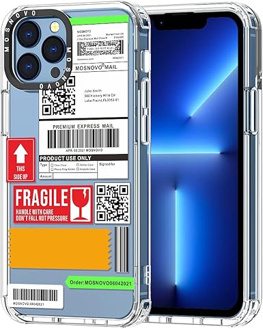 MOSNOVO Compatible with iPhone 13 Pro Max Case, Mail Label Print for Girl  Women Men [ Buffertech™ Shockproof ] Transparent TPU Bumper Clear Phone  Case ...