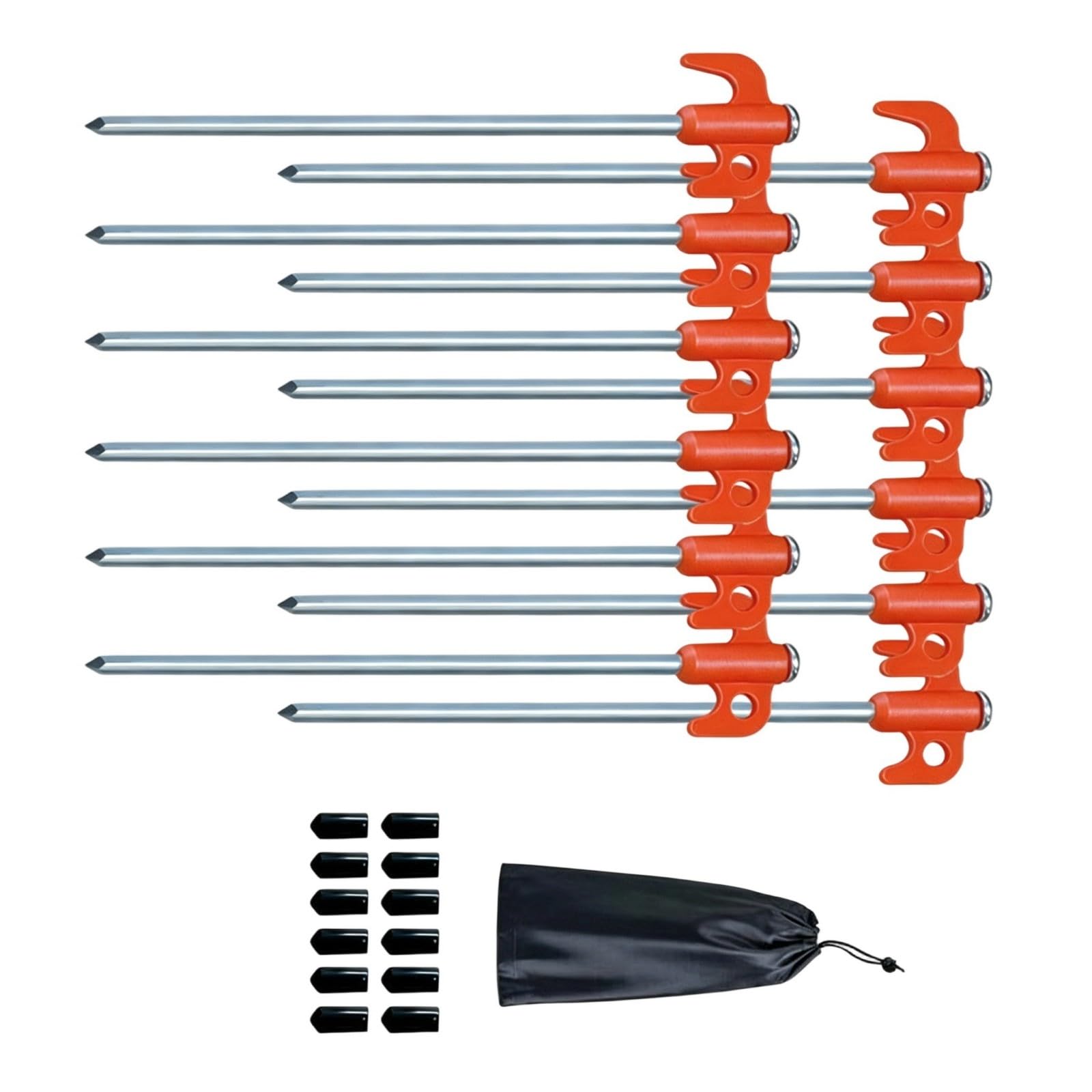 QIAOLIDA Camping Tent Stakes Steel Tents Stakes Peg Garden Ground Anchors With Hook Wind Camp Tent Spikes Canopy Nails