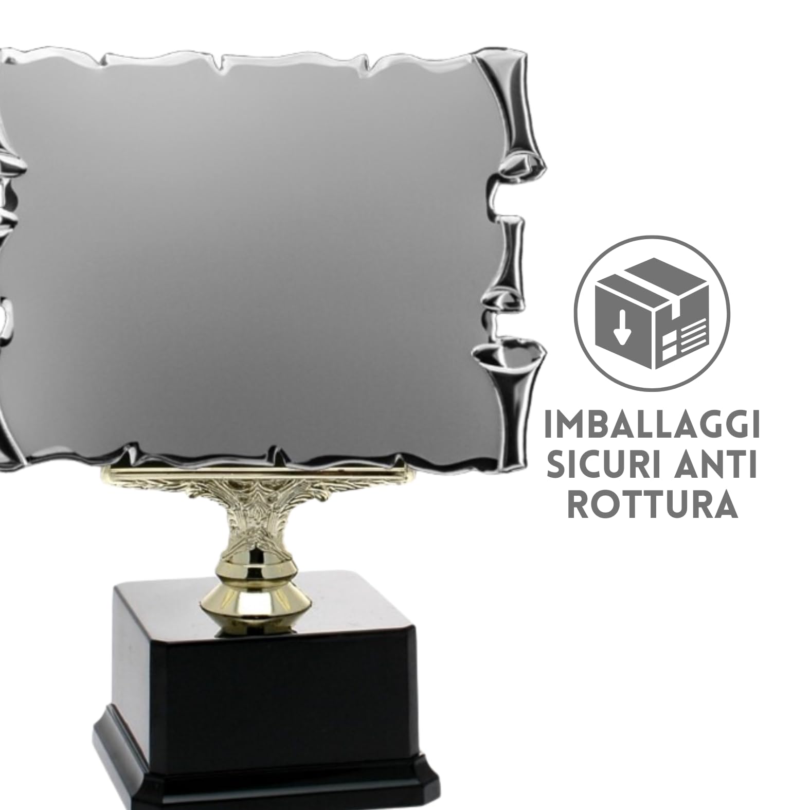 Targa Premio Personalizzata con Piedistallo Commemorativa e Riconoscimento Personalizzabile per Laurea, Pensione, Matrimonio, Anniversario, Idea Regalo Festa Papà Mamma (20.661S | 24 cm)
