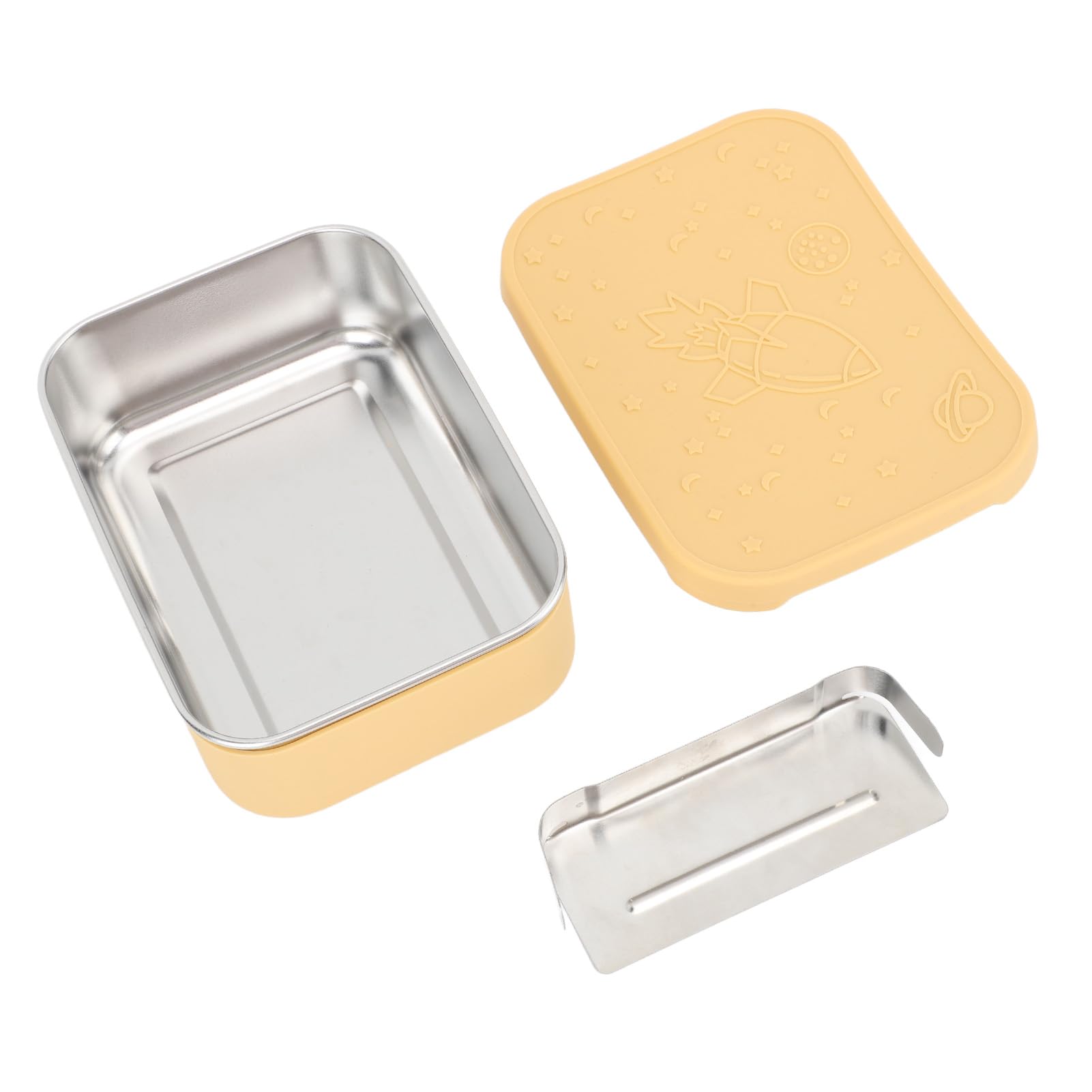 SIXRUN Lunch Box in Acciaio Inossidabile, Contenitore per Alimenti 304 da 850 Ml con Divisore Mobile e Coperchio in Silicone a Tenuta Stagna, Box in Metallo per Picnic in Ufficio Scolastico Adulti