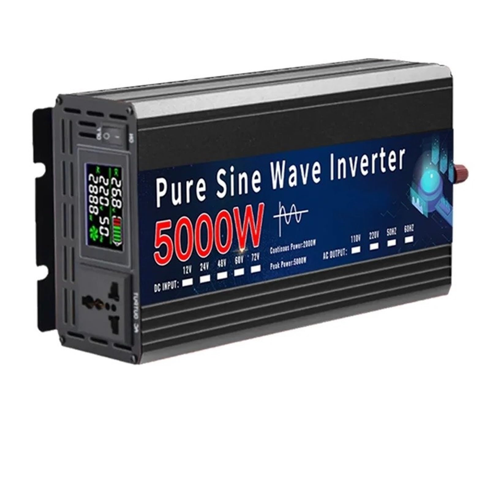 Inversor Corriente Convertidor Voltaje Portátil CC A CA 50 Hz/60 Hz para Coche Inversor Solar Onda Sinusoidal Pura 12 V 220 V 110 V 2000 W 4000 W 5000 W Convertidor(24V,220V 50HZ,5000W)