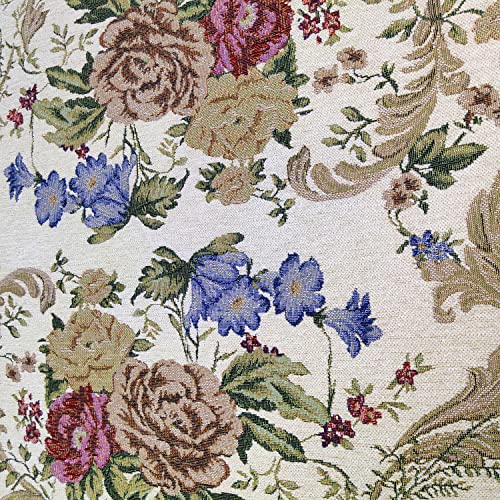 Tealp Rustic Floral Area Rugs Country Rose Mats Medallion Round Mats Vintage Rugs For Playroom/ Living Room/ Bedroom Non Slip Floral Rugs For Kids, Girls 31.5''X31.5'',Romantic Garden #TOP2
