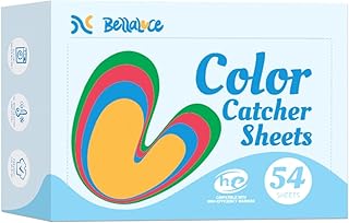 Color Catchers for Laundry 54 Count, Dye Catcher to Prevent Color Runs, Grabber Sheets for Home, Apartment, Dorm, Hotel