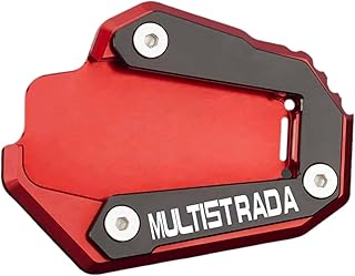 WYOERN Extensión De Soporte Lateral para Motocicleta CNC Placa De Soporte Ampliadora Color Rojo Y Negro para D&ucati Multistrada 950 2018-2019-2020 Multistrada 950S
