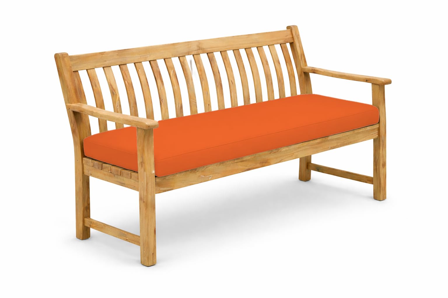 TT ThreadTrade® Waterproof Garden Bench Cushion, Thick Padded Outdoor Seat for 2 & 3 Seater, Durable & Weather Resistant (Orange, 16 × 47 × 2 inch (2 Seater))