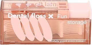 Floss Dispenser Auto Popping Portable Case with 10 Floss Picks for Travel (Pink)