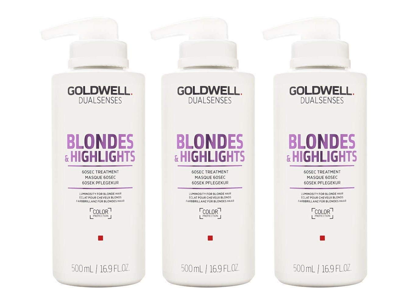 Pack of 3 Goldwell DS Blondes & Highlights 60 Seconds Treatment 500 ml