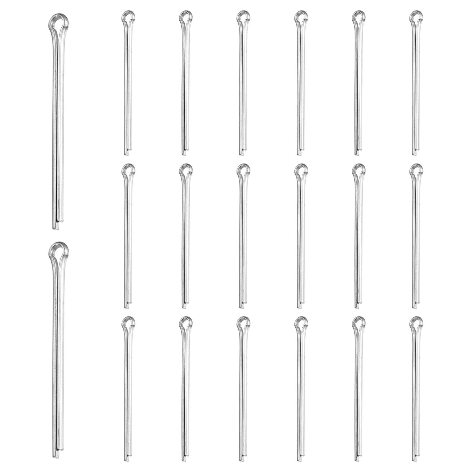 M METERXITY 20-Pack Cotter Pins, M4x60 Stainless Steel Spring Fasteners Hitch Pin for Trailer Locking/Clamps/Lawn Mowers/Trucks/Engine Repair, R Clips [Silver]