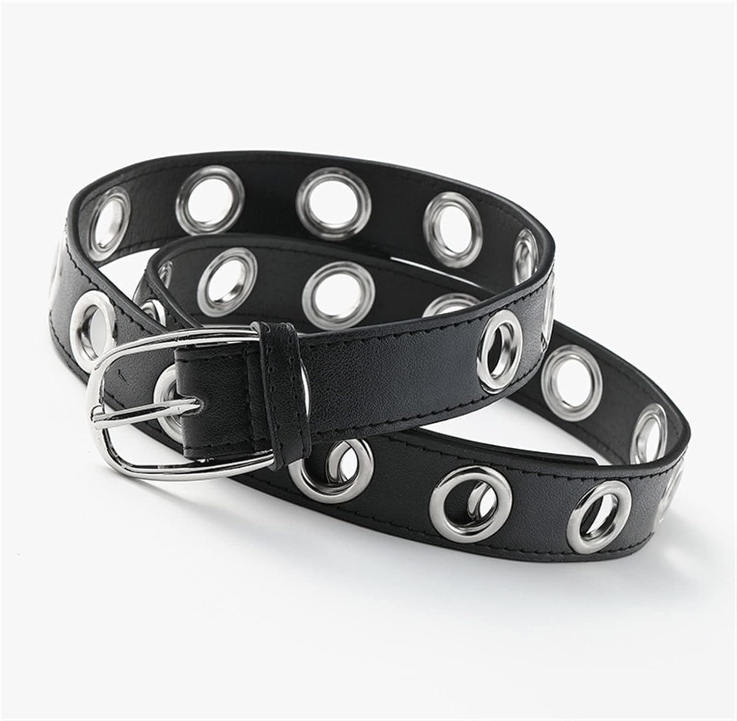 Men Women Belt Fashion Oval Buckle Snake Pattern Decorative Jeans Belt Ladies Dress Punk Waistband 1Pcs