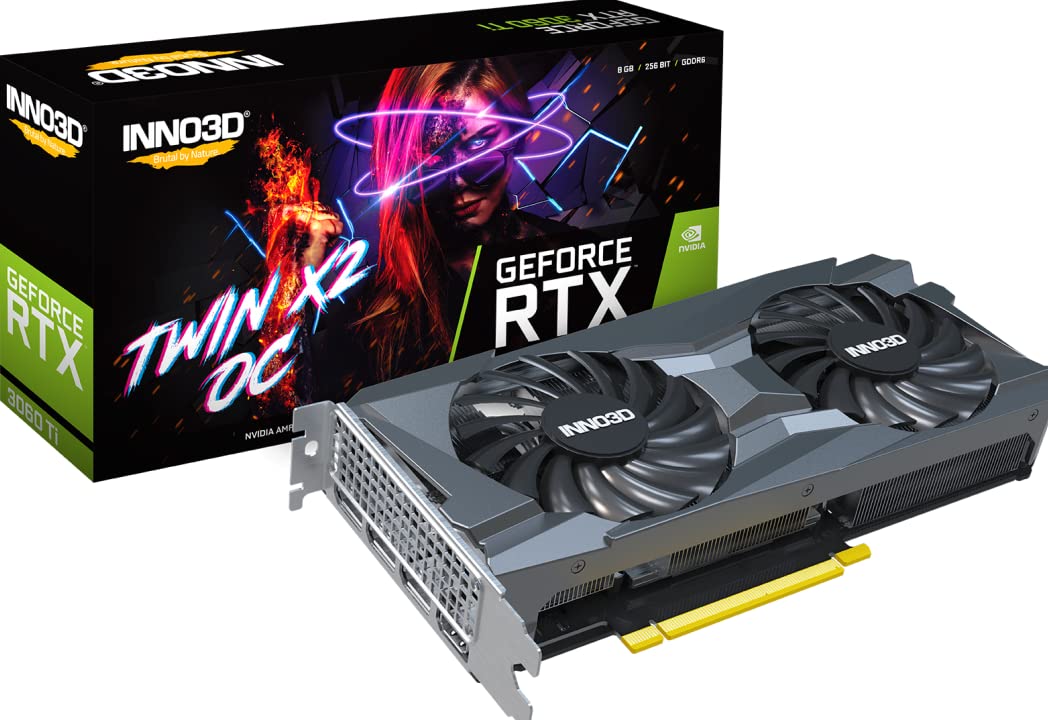 Inno3D NVIDIA GEFORCE RTX 3060 Ti Twin X2 OC LHR 8 GB GDDR6 256-bit PCI-E 4.0 X16 Gaming Graphics Card – N306T2-08D6X-119032DH, pci_e_x4