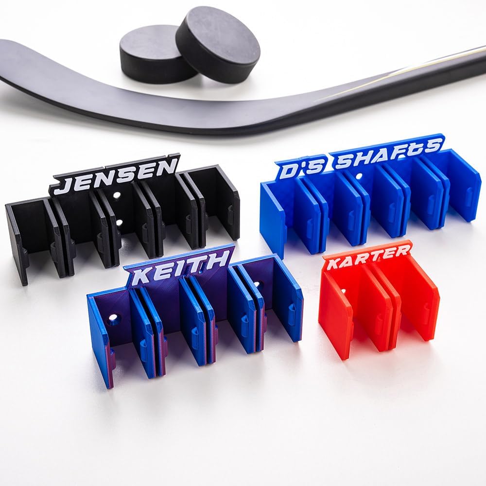 Personalized 3D Print Hockey Stick Holder, Custom Text 2-5 Sticks Wall Mount Holder 13 Colors Option Gift for Hockey Lover image 2