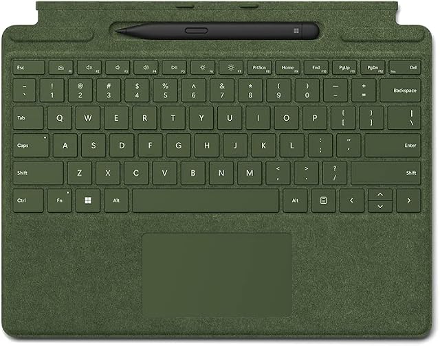 Microsoft Surface Pro 9, 8 or X - Signature Type cover keyboard - Green - and Slim Pen 2 - Black - bundle